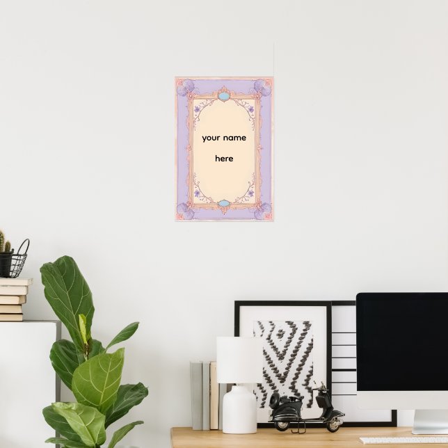 Elegant Pastell Viktoriansk Ram Poster (Hemmakontoret)