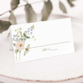 Elegant Pastell Vildblomma Ömtålig Blommig Bröllop Placeringskort