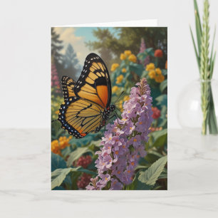 Elegant pastell vildblomstrande trädgård med fjäri kort