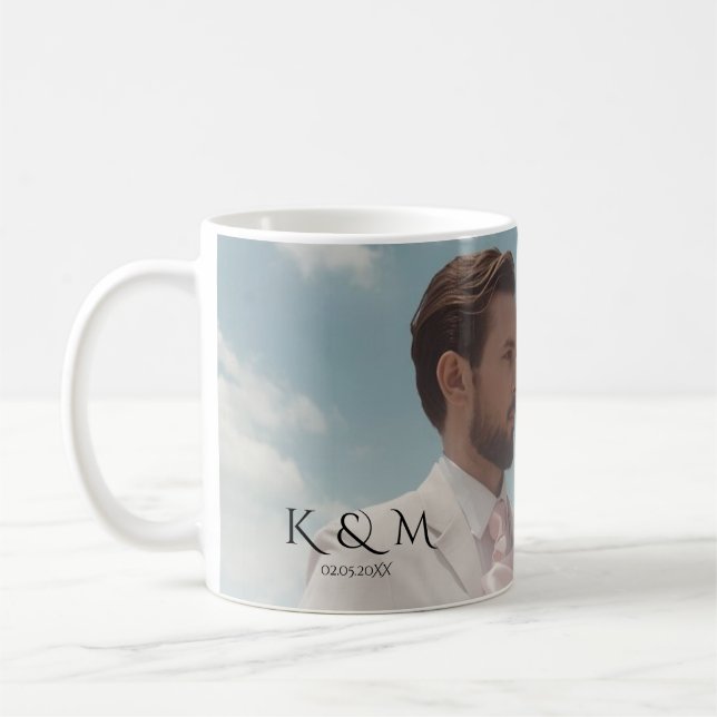 Elegant Pastell Vintage bild Bröllop  Kaffemugg (Vänster)