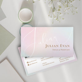 Elegant Pastell Whimsisk Rosa Feminint Visitkort