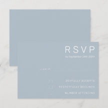 Elegant Pastellblå Minimal Modern Bröllop RSVP
