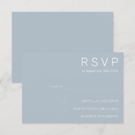 Elegant Pastellblå Minimal Modern Bröllop RSVP Inbjudningar