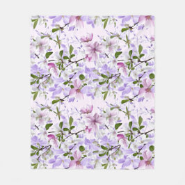 Elegant Pastellblomma  Fleecefilt