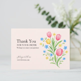 Elegant Pastellbukett Tulpan Illustration Tack Kort