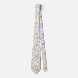 elegant pastellfärgad blommig slips