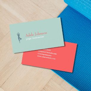Elegant pastellfärgad färgrik Yogainstruktör Visitkort