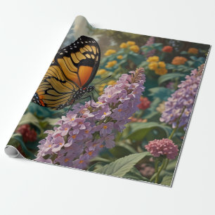 Elegant pastellfärgad vildblomstrande trädgård med presentpapper