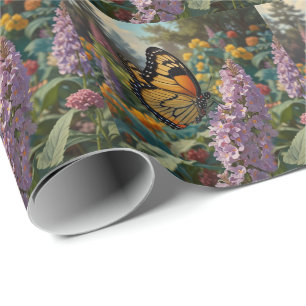 Elegant pastellfärgad vildblomstrande trädgård med presentpapper