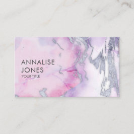Elegant pastellflytande marmor och silver visitkort