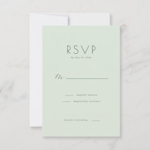 Elegant Pastellgrön RSVP-kort OSA Kort