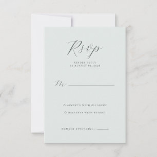Elegant Pastellgrön RSVP-kort OSA Kort