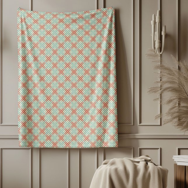 Elegant Pastellkrita för Helgdag Decor Fleecefilt (Elegant Pastel Plaid Throw for Holiday Decor Fleece Blanket)