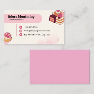 Elegant Pastry Chef Business Card – Custom Contact Visitkort