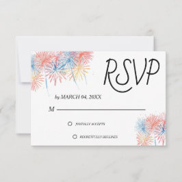 Elegant patriotisk 4 juli bröllops-svarskort OSA kort