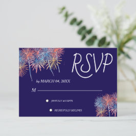Elegant patriotisk 4 juli bröllops-svarskort OSA kort