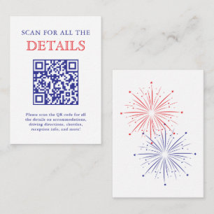 Elegant Patriotisk Eldfest Bröllopsdetalj QR-kod Tilläggskort
