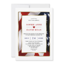 Elegant Patriotisk militär Guld USA flagga Bröllop