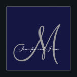 Elegant påverkar marinblått Grått Monogram Bröllop Inbjudningar<br><div class="desc">Elegant Blue Grått Wedding Monogram Design av Elke Clarke ©2008. Anpassa med ditt monogram,  namn och bröllop färg. Lägg till all bröllop-information på baksidan av kortet med hjälp av Zazzles anvisningar för använda. Kommer med tomt vitt omslag.</div>
