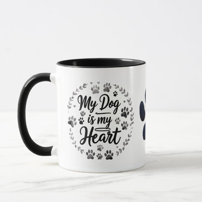 Elegant Paw Print Combo Mugg (11 oz) (Vänster)