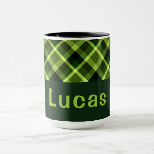 Elegant Pea Grönt Play Monogram 15 oz Mugg