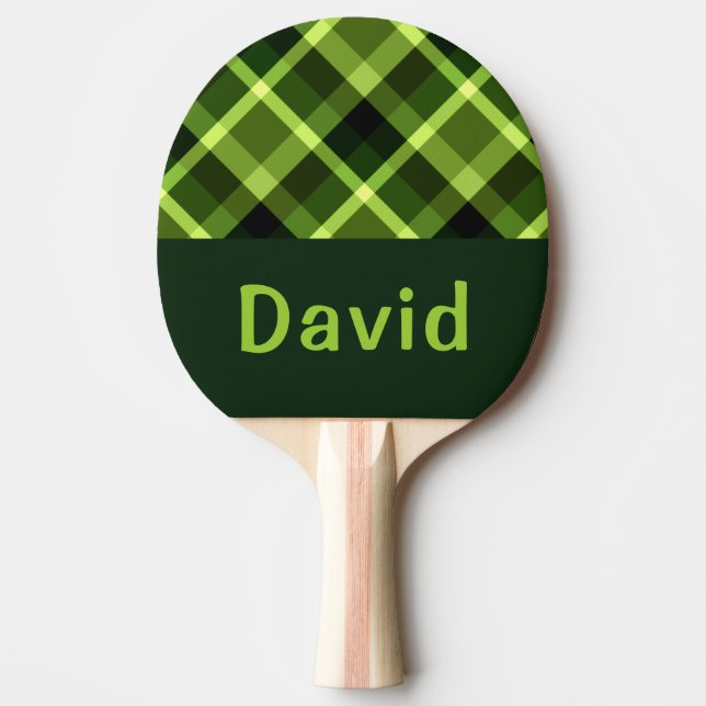 Elegant Pea Grönt Play Monogram Ping Pong Paddle Pingisracket (Framsidan)