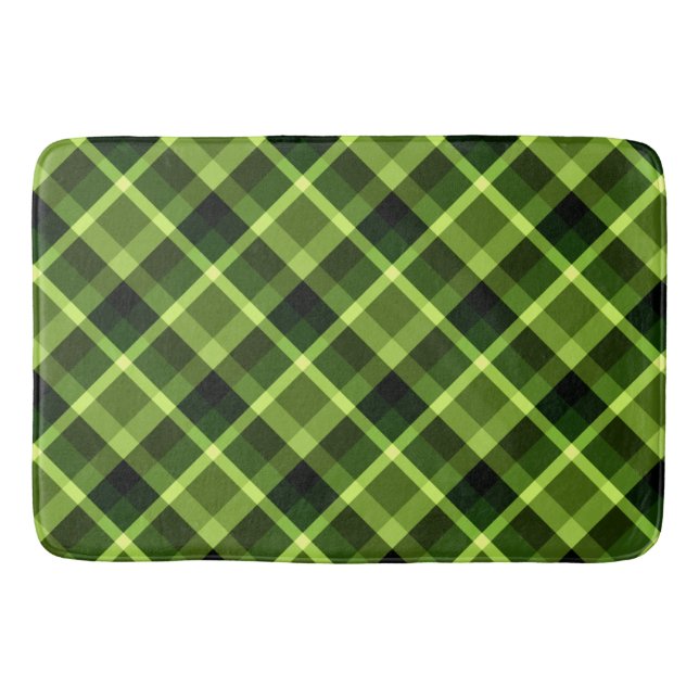 Elegant Pea Grönt Play Mönster Large Bath Mat Badrumsmatta (Framsidan)