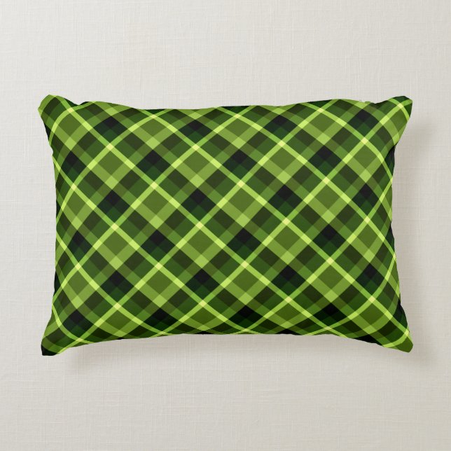 Elegant Pea-Grönten Play Mönster accent Pillow Prydnadskudde (Framsidan)