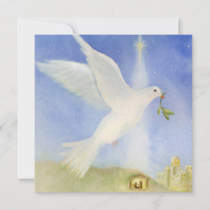 Elegant Peace Dove Ntivity-julkort - Helgdag Meddelande