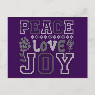Elegant Peace Kärlek Joy Lila jul Helg Vykort