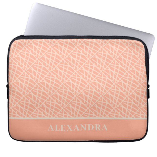 Elegant Peach Abstrakt  Laptop Fodral (Framsidan)