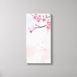 Elegant Peach Blommar Wall Art - Mjuk vattenfärg Canvastryck