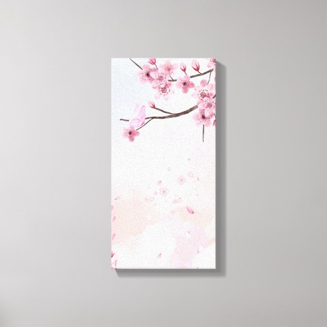 Elegant Peach Blommar Wall Art - Mjuk vattenfärg Canvastryck (Framsida)