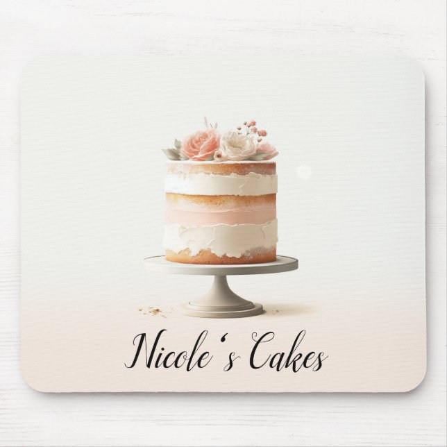 Elegant  Peach Blommigt Cake Kitchen-bakverk Musmatta (Framsidan)