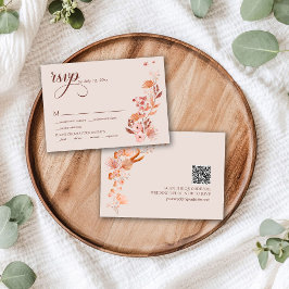 Elegant Peach Boho Stil Blommigt QR-OSA OSA Kort