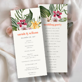 Elegant Peach  Boho Tropical Blommigt Program