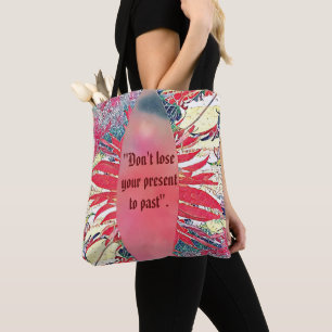 Elegant Peach Busks Foliage Abstrakt Art Citat Tygkasse