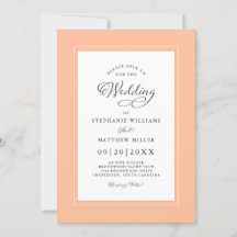 Elegant Peach Chic Modern Calligraphy Bröllop