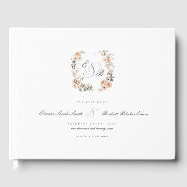 Elegant Peach Garden Blommigt Bröllop Gästböcker