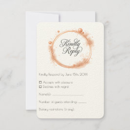 Elegant Peach Gnistra Bröllop Script Calligraphy OSA Kort