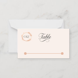 Elegant Peach Gnistra Bröllop Script Calligraphy Placeringskort