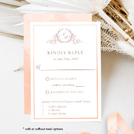 Elegant Peach Monogram med OSA av vattenfärg