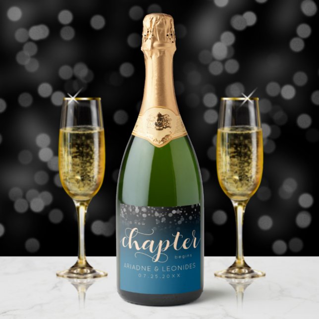 Elegant Peach Oceanic Blue Bröllop A Nytt kapitel (Skapare uppladdad)