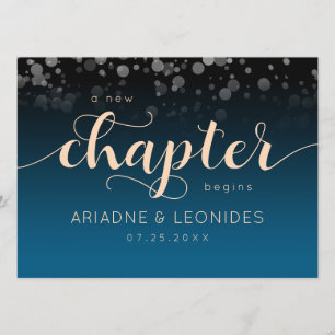 Elegant Peach Oceanic Blue Bröllop A Nytt kapitel Program