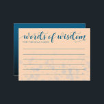 Elegant Peach Oceanic Blue Bröllop Ord Wisdom Program<br><div class="desc">Låt gäster,  familj,  vänner och "kryddat par" på er speciella dag öppna sitt visdomsfulla ord med dessa enkla men snyggt rådgivningskort från bröllop,  som innehåller handskrivna eleganter och blockerade bokstäver med en konetti på mykonosblå,  svarta och persikobakgrunder. Anpassa efter behov. Design © W.H. Sim. Se mer på zazzle.com/expressionsoccasions</div>