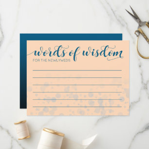 Elegant Peach Oceanic Blue Bröllop Ord Wisdom Program