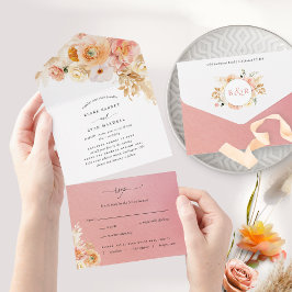 Elegant Peach och Coral Blommigt Bröllop med OSA A