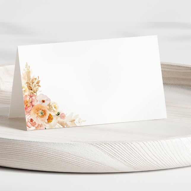 Elegant Peach och Cream med Monogram Bröllop Placeringskort (Skapare uppladdad)