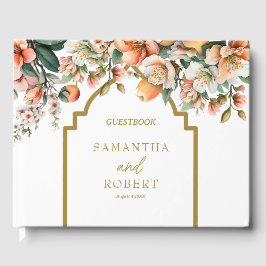 Elegant Peach och Guld södra Bröllop Gästböcker