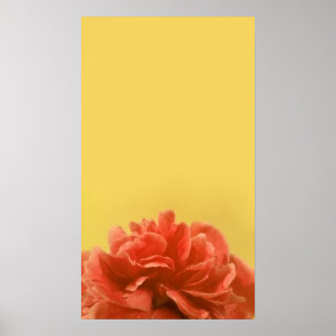 Elegant Peach och Gult Blommigt Art Poster